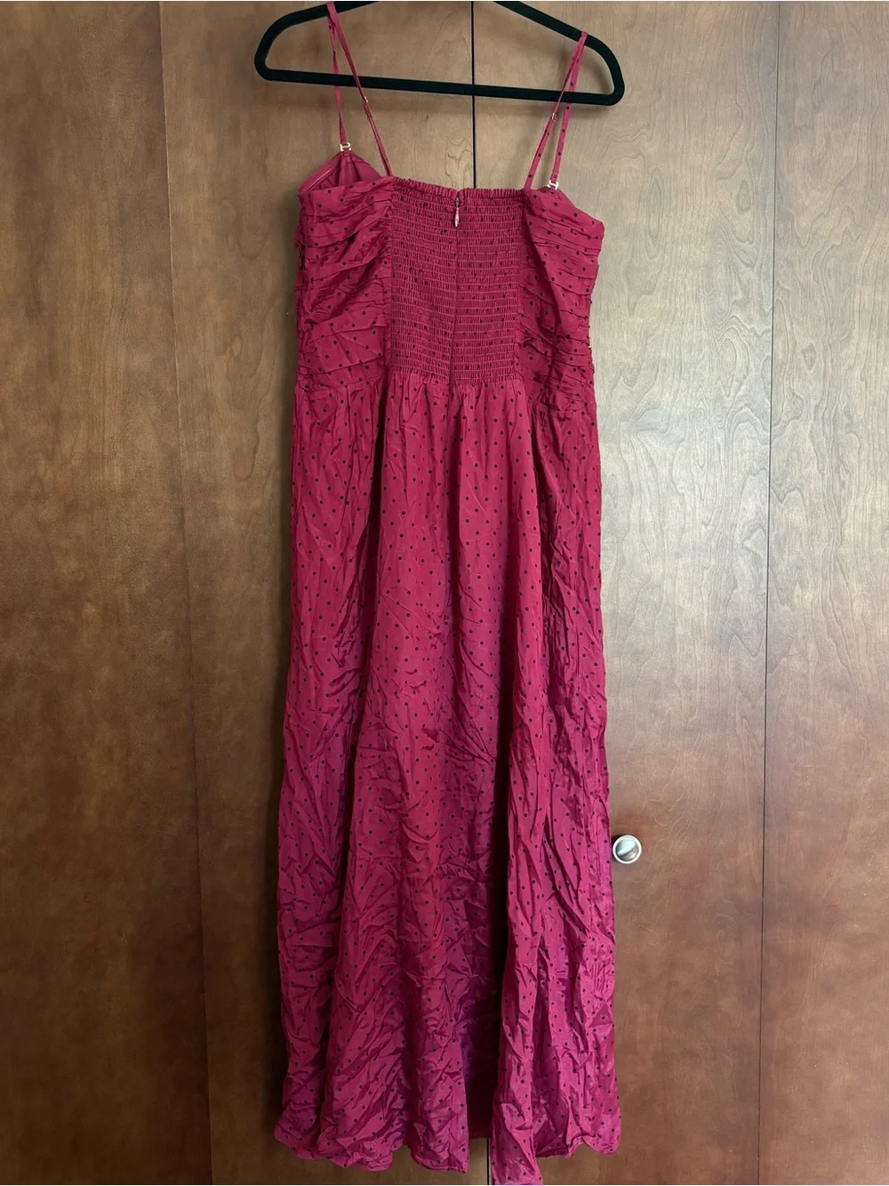 Abercrombie & Fitch Strapless Hardware Cutout Maxi Dress In Plum Dot Size XL